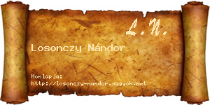 Losonczy Nándor névjegykártya